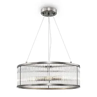 Люстра подвесная Savoy FR5053PL-06N Freya прозрачная на 6 ламп, основание никель в стиле арт-деко современный Люстра подвесная Savoy FR5053PL-06N Freya прозрачная на 6 ламп, основание никель в стиле арт-деко современный